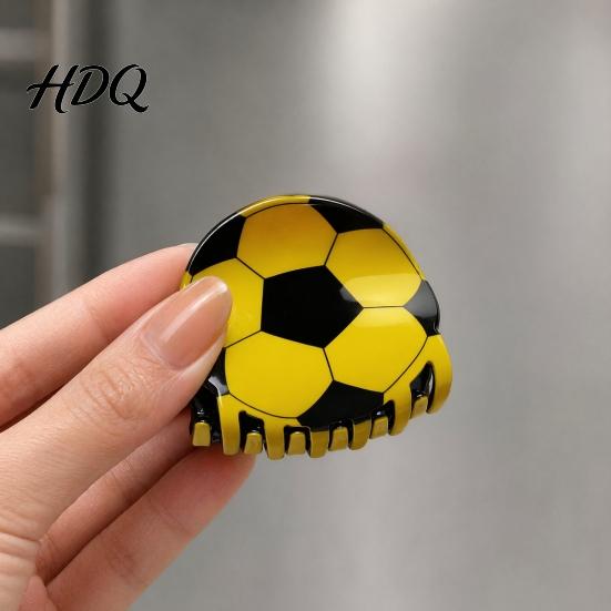 Rounded Edge Hairpin for Girl Football Themed Hair Clip Large Curved Clip