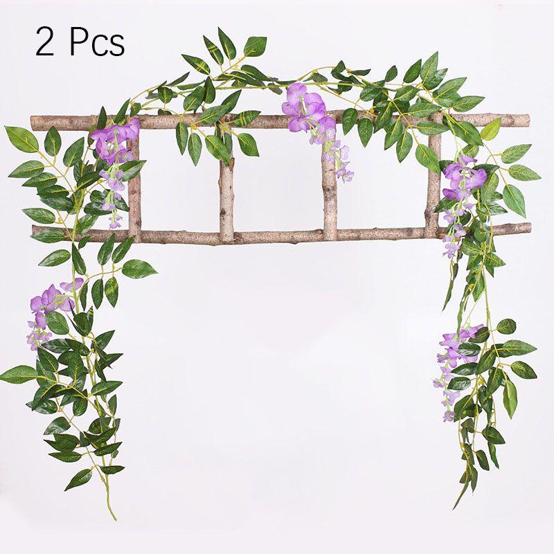Exquisite 2x Artificial Wisteria Flower Vine Ideal For Elegant Indoor And Outdoor Decoration