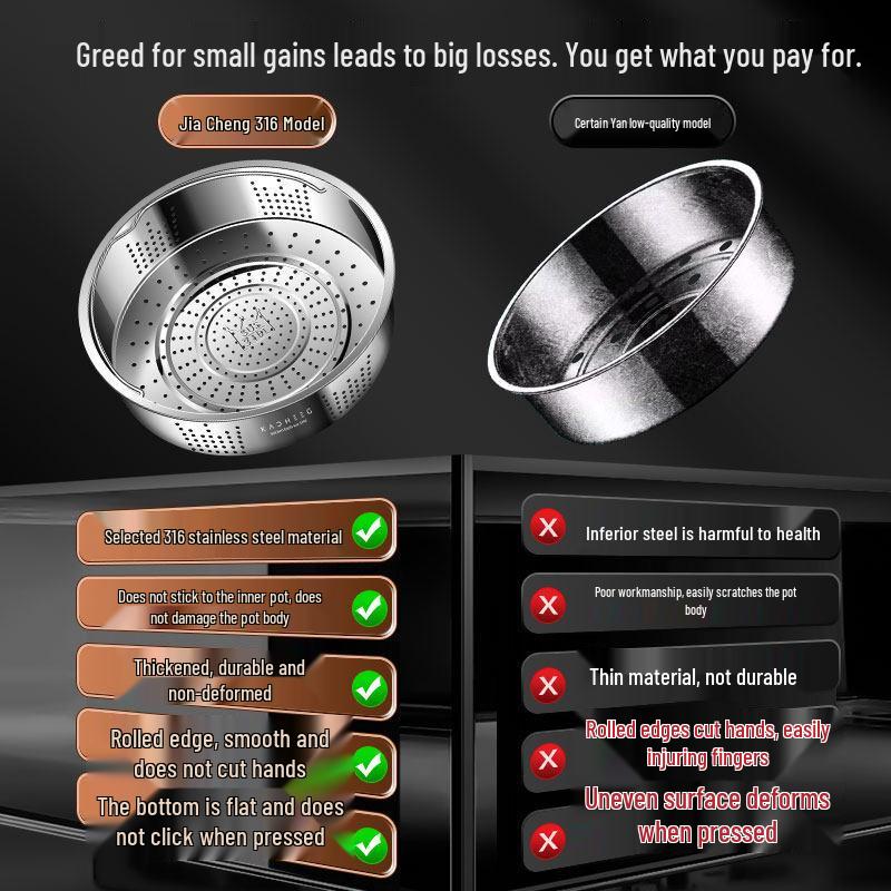 ZISIZ 316 Stainless Steel Rice Cooker Steamer Basket