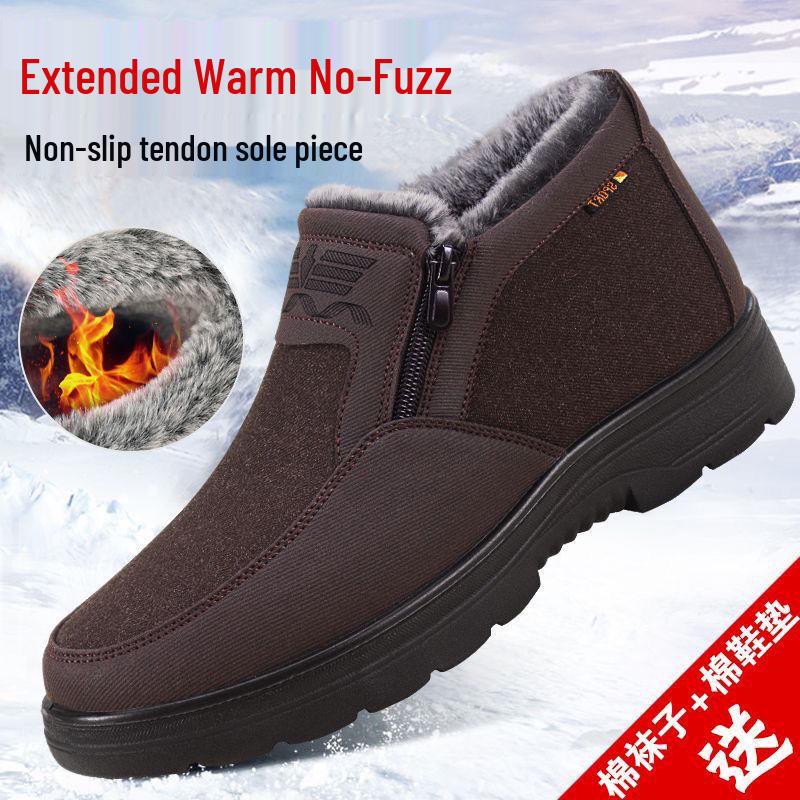 Pánské zimní nepromokavé protiskluzové zateplené boty pro seniory