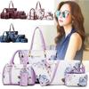 2023 Fashion New Handbag Women's Boston Bag Ink Print Shoulder Bag Six Piece Set Mother Bag