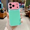 Fashion Color Collision Acrylic Case for iPhone 14 15 16 17 Pro Max Bumper Big Window Camera Protection Cover
