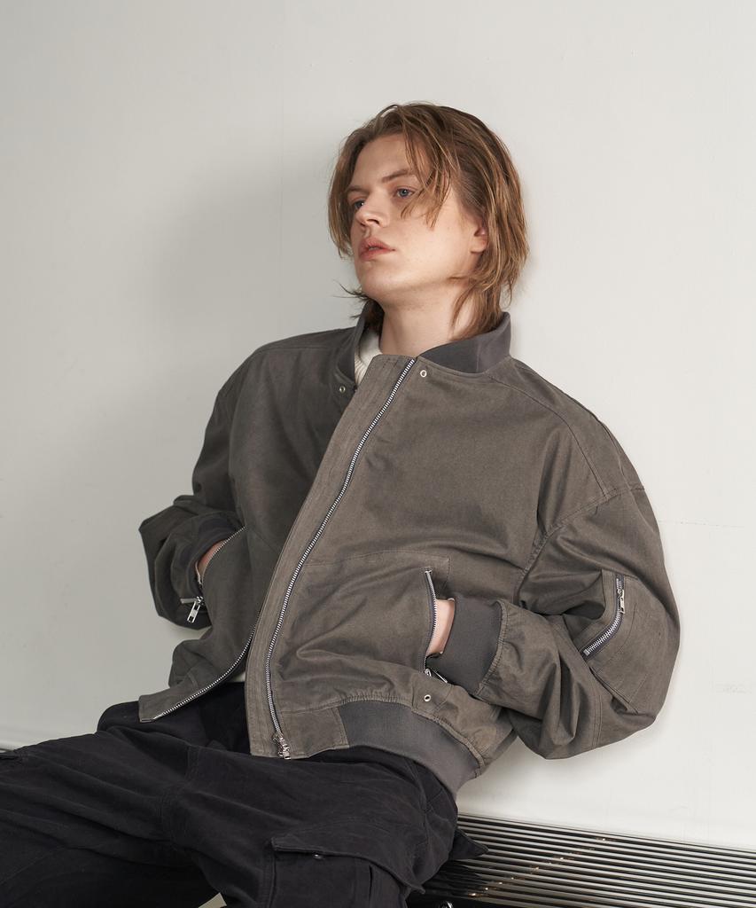 Sperone Military Ma-1 Utility Bomber Jacket (Charcoal)