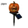 Outdoor Halloween Decorations Solar Pumpkin Garden Stake Light, Waterproof Resin LED Weather Resistant Lighting Lantern, Spooky Yard for Patio