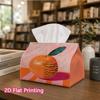1pc, 2D Flat Printing, Tissue Box Orange Pattern Napkin Dispenser, Suitable for Home, Car, And Outdoor Gatherings, Tissue Decoration Rack_Zjh0530C1132
