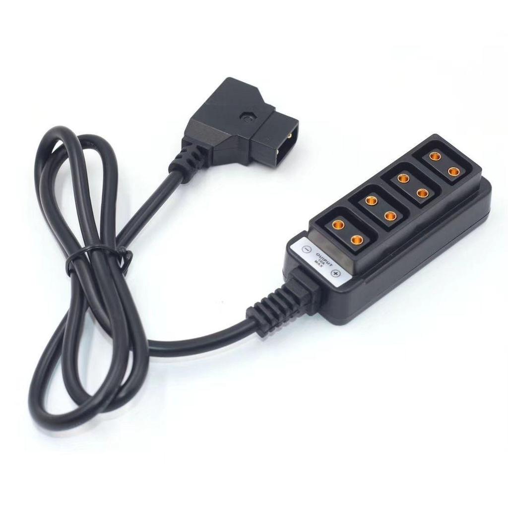 D-Tap 1-to-4 V-Mount Battery Adapter Cable for Camera Power Conversion