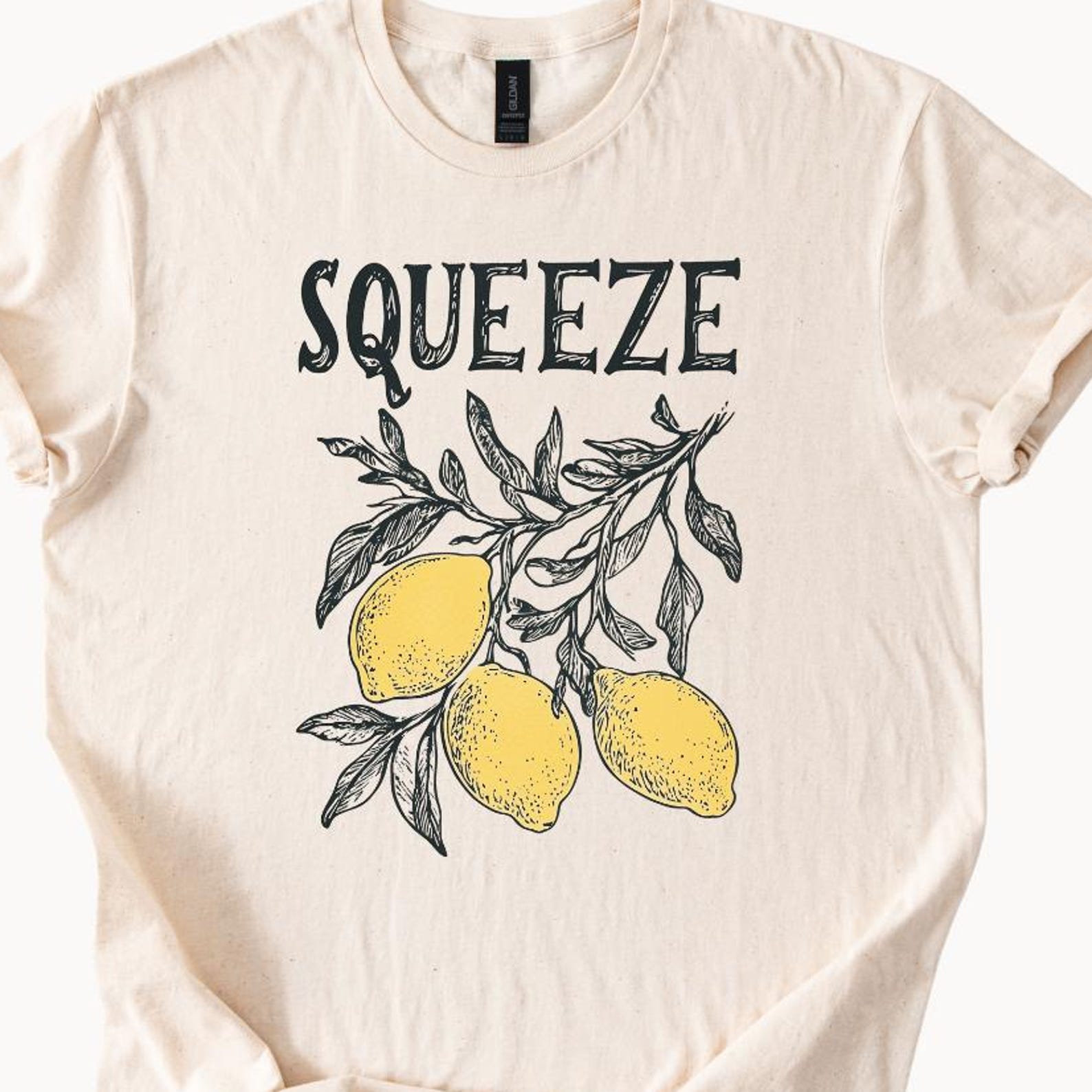 Squeeze Lemon Graphic Tee, Vintage Inspired Lemon T-Shirt, Summer Lemon Top, Cute Lemon Shirt, Casual Lemon Graphic Tee 160