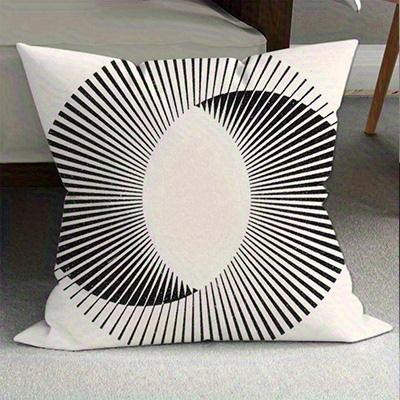 Home Decor Abstract Black And White Geometric Pillow Covers Pattern Cushion Cover Suitable For Sofa Bedroom Car Pillow Cover