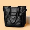Large Capacity Shoulder Bag Soft Leather Women's Vintage Commuter Tote Bag Multi-Compartment Crossbody Bag