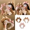 Lace Bear Ear Bowknot Hairhoop Cartoon Plush Face Washing Headband Music Festival Dressingup Headwear for Amusement Park