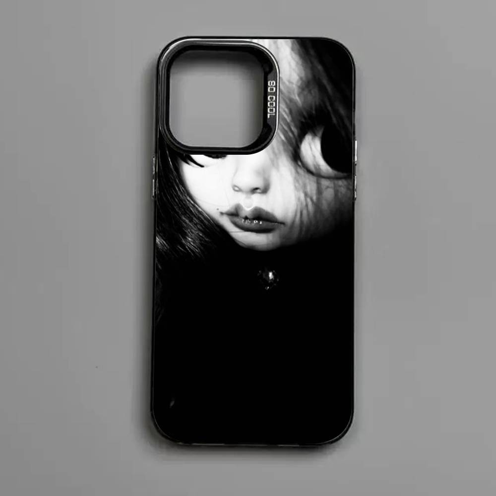 Dark Cute Girl Doll Phone Case For IPhone 17 16 15 14 13 Pro 12 11 Pro Max PLUS Color Back Cover