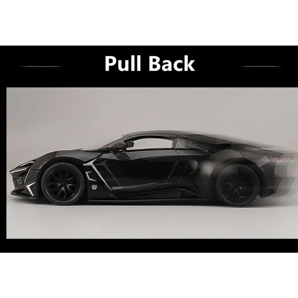 Modellino Auto Sportiva in Lega Lykan Hypersport Scala 1/24 Metallo Pressofuso Veicolo da Corsa Modellino Auto Suono e Luci Simulate Giocattolo per Bambini Regalo