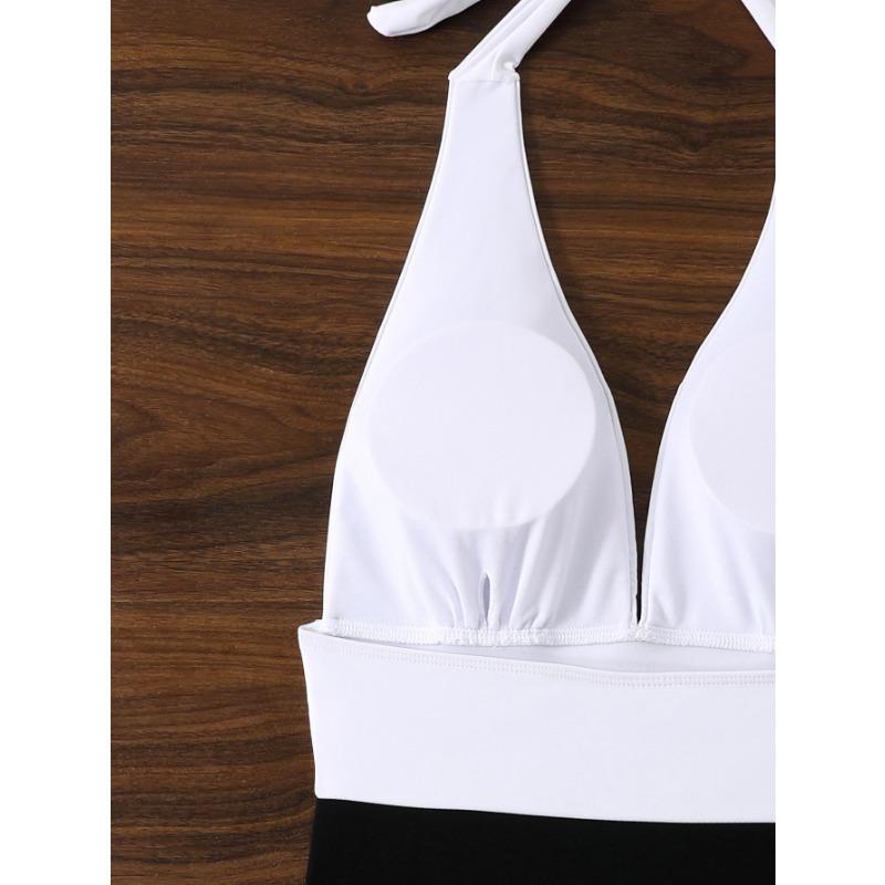 Deep V Neck High Waist Tummy Control Swimwear