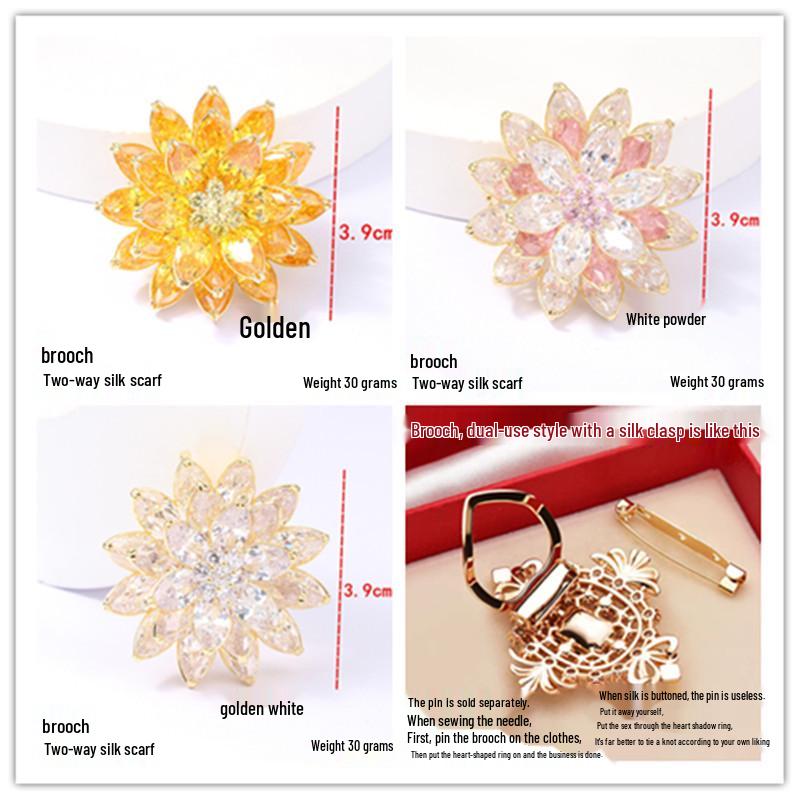 Korean Micro-Pave Pearl Brooch: High-End Floral Scarf Buckle & Corsage for a Luxurious Style