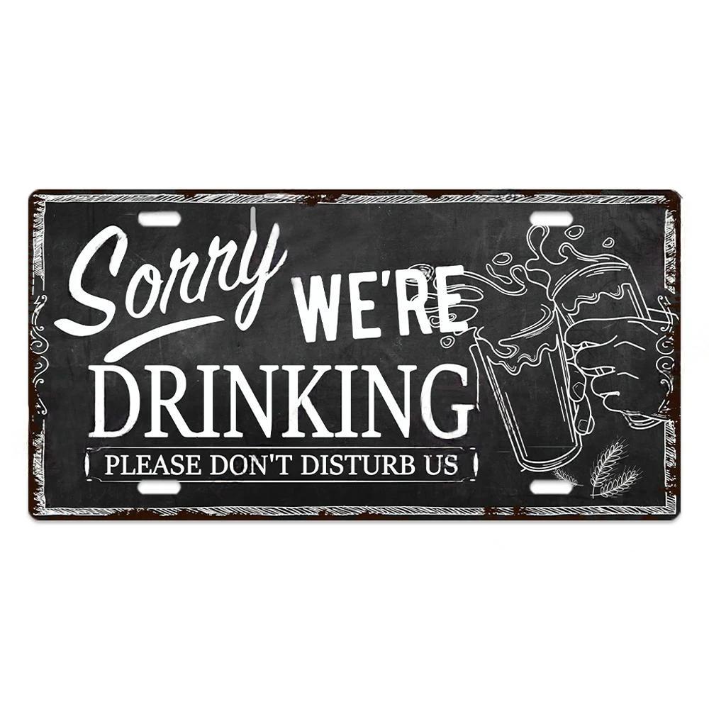 Vintage Wine Culture Metal Signs Wall Decor Licenses Plate Plaque Metal Vintage Tin Sign for Bar Pub Kitchen Dining Room