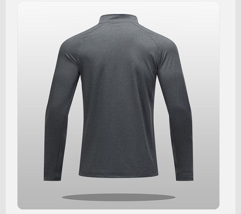 Herren Sport-T-Shirt mit halbem Reißverschluss, langärmelig, schnelltrocknend, für Laufen & Radfahren