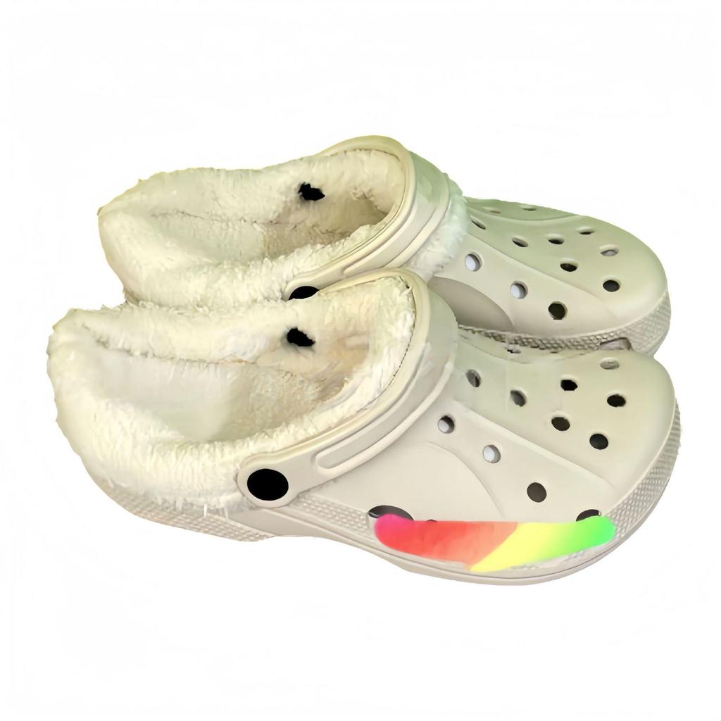 Beiya Fleece-Lined Wool Slippers - Men's & Women's Warm Cotton Hole Shoes for Autumn/Winter