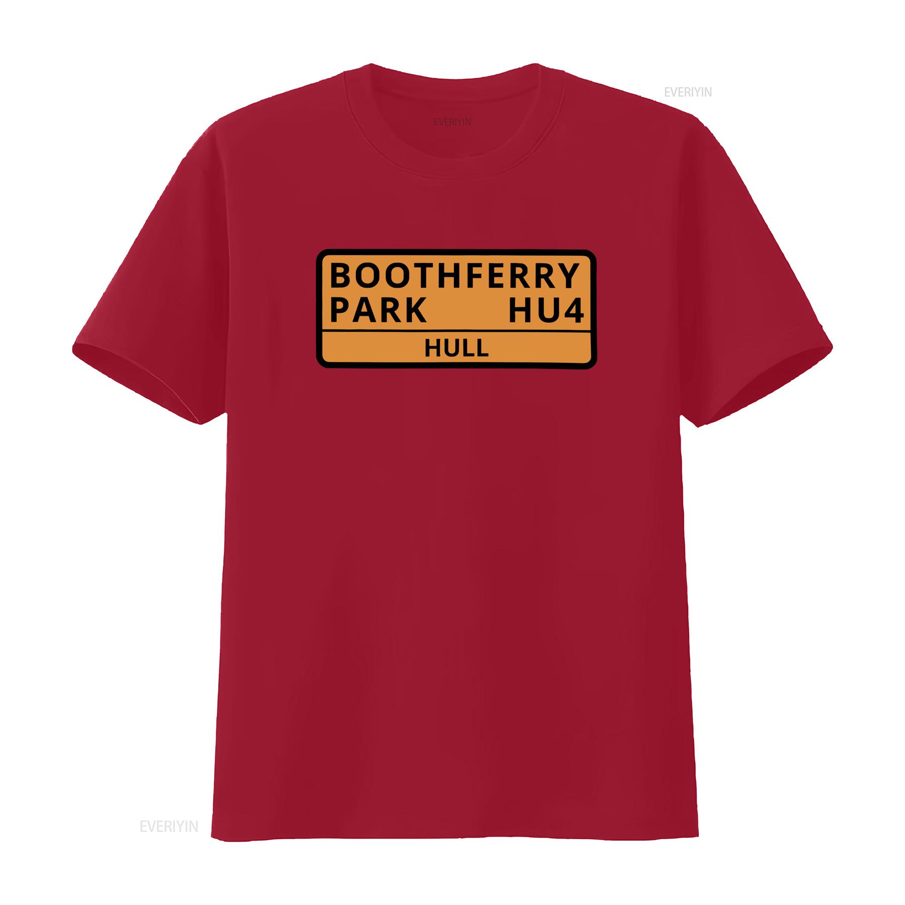 

Hull City Organic T Shirt Boothferry Park HU4 Street Sign Print Unique Design for Comfort and Style vintage Washed Soft Stylish S