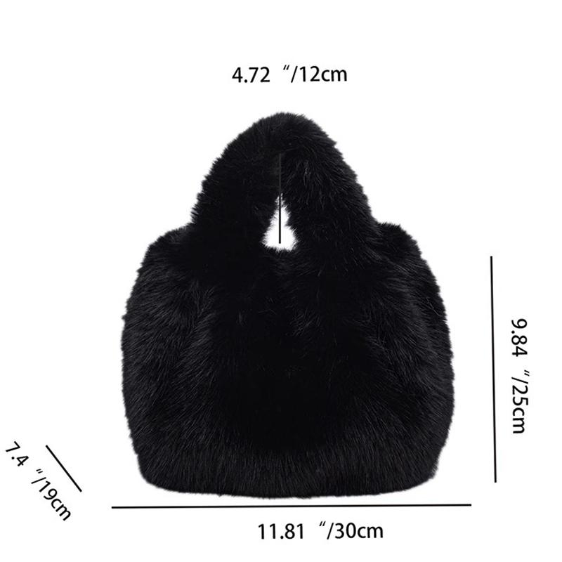 Fashion Cute Soft Plush Bag For Women Girls Luxury Fluffy Tote Bag Versatile Exquisite Autumn Winter Fur Shoulder Handbag Gifts