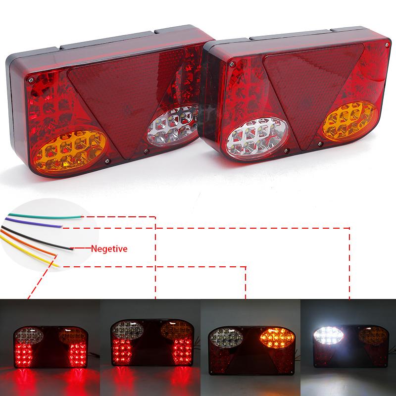 12V LED Car Truck Tail Light Taillight Rear Brake Light Signal Lamps Indicator for Van Lorry Trailer DEEP BLUE