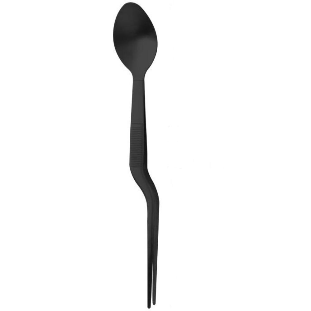 High Quality Multi-functional Sauce Spoon Portable 2in1 Design Food Tweezers Stainless Steel Picnic Utensil Kitchen Utensil