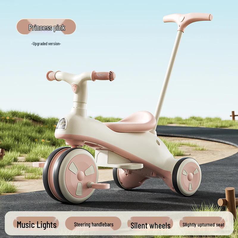 Multi-Functional Unisex Children's Tricycle: 3-in-1 Ride and Push for Ages 1 and Up