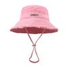 Adult Anti-uv Bucket Hat with Alloy Letter Badge Outdoor Sports Fisherman Cap for Women Teenagers Summer Sunscreen Hat