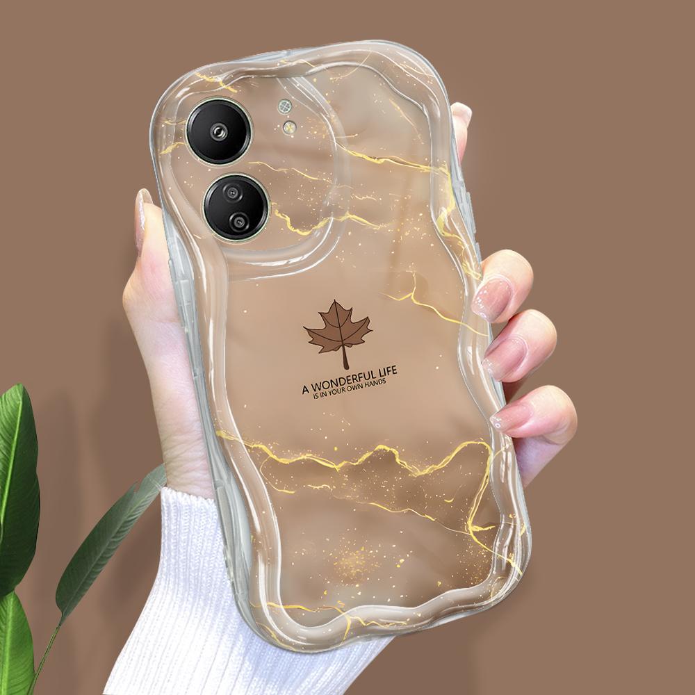 

Милый мультяшный узор, кремовая текстура, мягкий силиконовый чехол с волнистыми краями, чехол для телефона Xiaomi Redmi Redmi 14C прозрачный