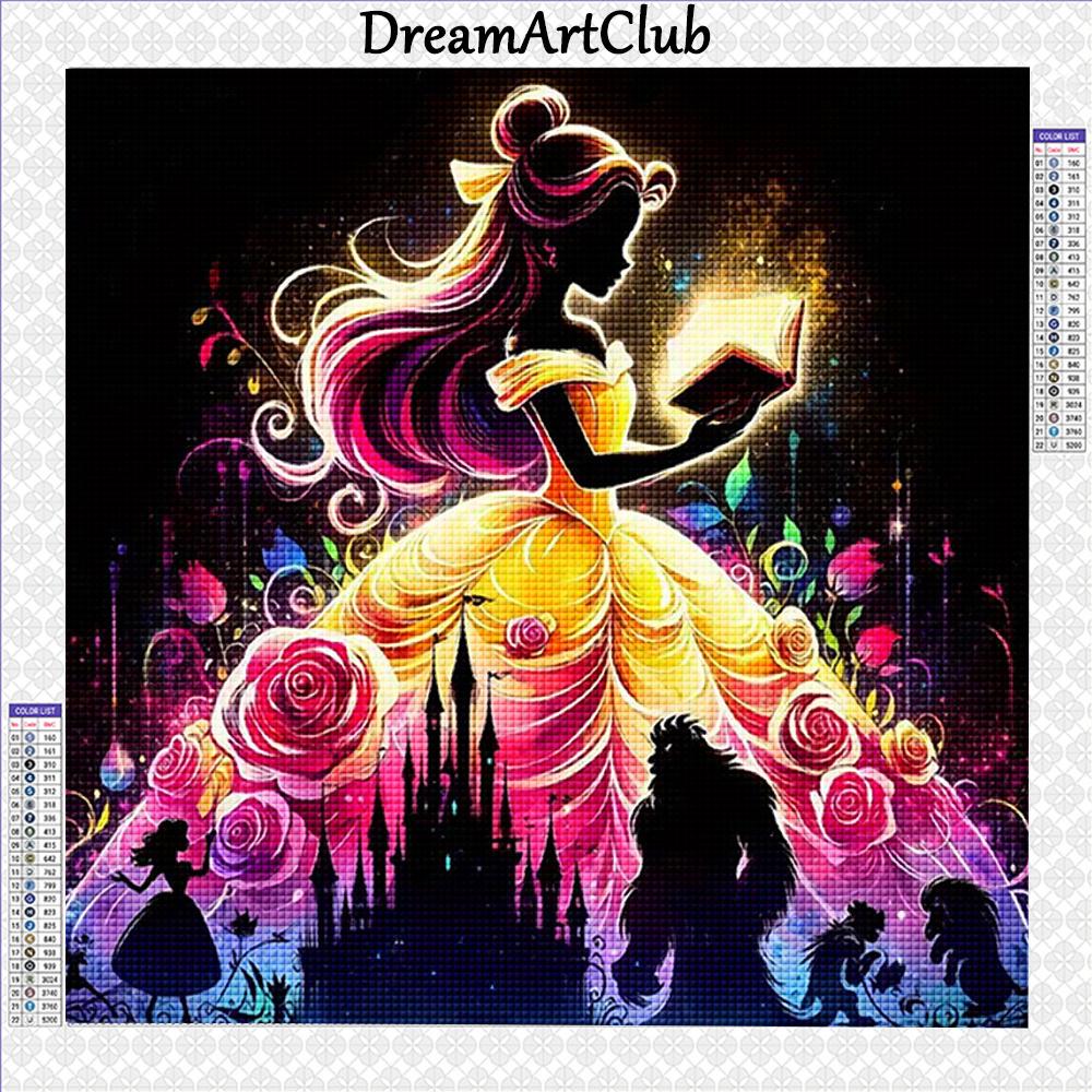 Disney Diamond Painting Princess Silhouette Diamond Embroidery Cartoon Mosaic Art Picture Cross Stitch Kits Home Decor