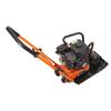 Plate Compactor, 6.5 HP 196CC Gas Engine, 5600 VPM Vibrating Ground Rammer, 10.5 kN Compaction Force, 51 X 37 Cm Plate, Walk Behind Compactor for