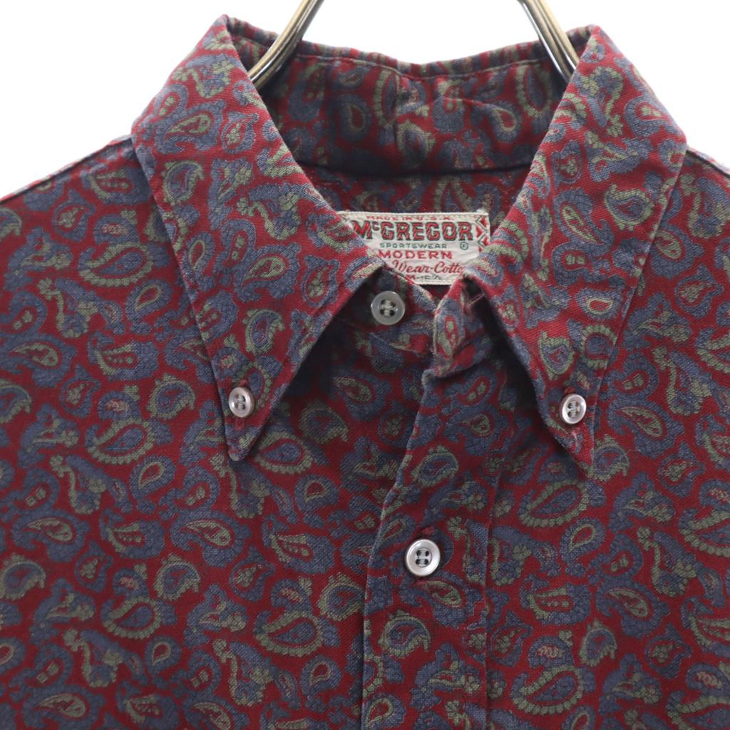McGregor 60s Vintage Made in USA Paisley Pattern Long sleeve Button down shirt Men's Used