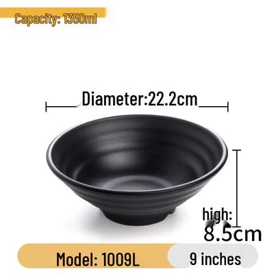 Japanese Style Thickened Black Melamine Bowl