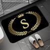 Disney Black Golden Crown Letter Floor Mats Non-slip Kitchen Rug Doormat Entrance Door Home Welcome Carpet Exquisite