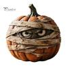 Decorative Holiday Pumpkin Crafts Halloween Wooden Figurine, Rustic Spooky Ornament, Fall Charming Autumn Window Sill Accents Table Centerpiece