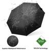 Fullautomatisk paraply for kvinne mann sterk 3-delt 8 ribber vindtett paraply for regn og sol høykvalitets paraply