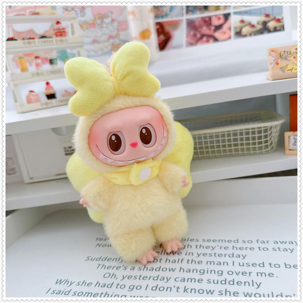 First, Second, and Third Generation Labubu Doll Clothes & Accessories Set: Includes 17cm and 10cm Doll Clothes, Crossbody Bag, and Hair Clip.