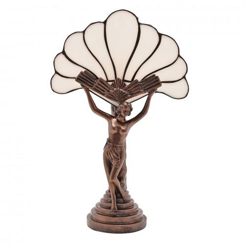 Juliana Art Nouveau Bronze Figurine Flower Lamp