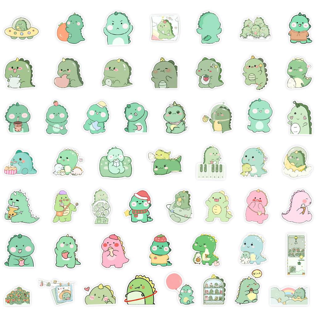 50 Pieces of Little Dinosaur Doodle Stickers Suitcase Car Notebook Skateboard Water Cup Waterproof Decorative Stickers