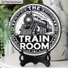 2D Flat AluminumVintage Train Room Round Metal Sign for Entryway, Bar, Cafe, Club, Kitchen, Pre-Drilled Holes for Easy Hanging, gifts for Teens