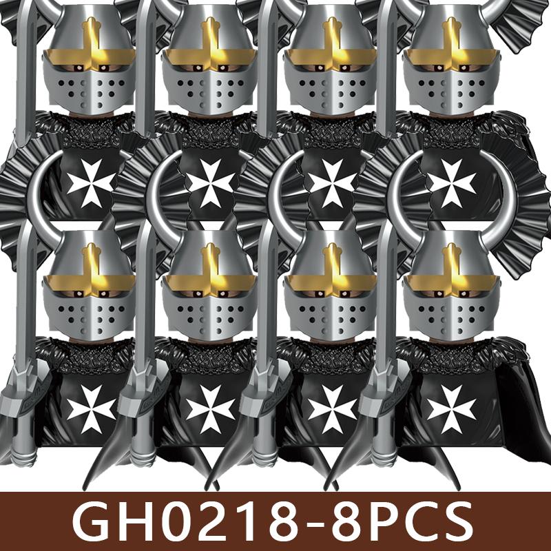 Medieval Roman Soldier Figures Building Blocks MIlitary Castle Warrior Hospital Templar Knight Flag Cloak Accessories Bricks Toy