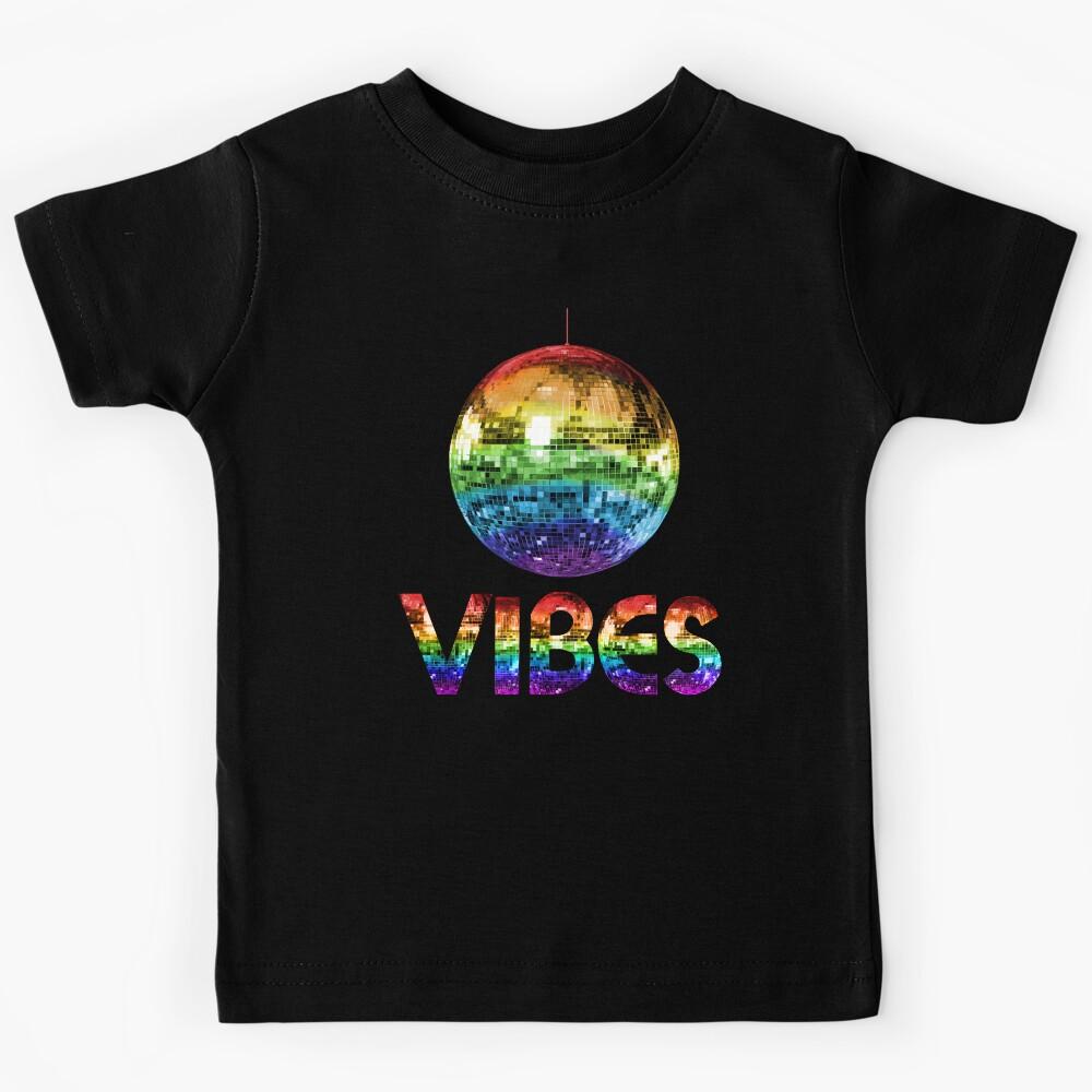 70s Rainbow Pride Discoball Vibes Kids T-Shirt 140