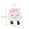 Kawaii Bow Clouds Plush Keychain Cute Sweet Cloud Stuffed Doll Keyring Bag Pendant Backpack Hanging Decoration Key Accessories