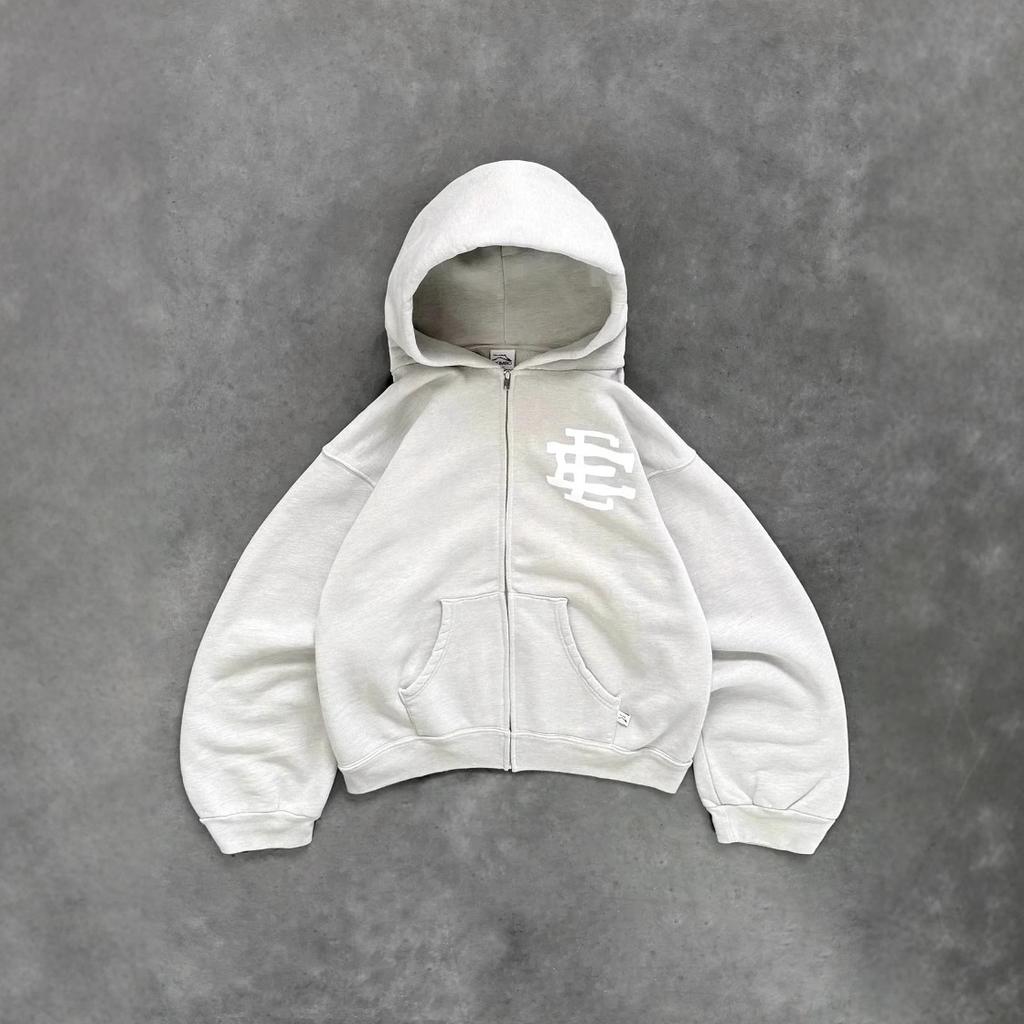 New Hooded Sweatshirt Women's European and American Dark EE Print Zipper Hoodie Gothic Coat Top