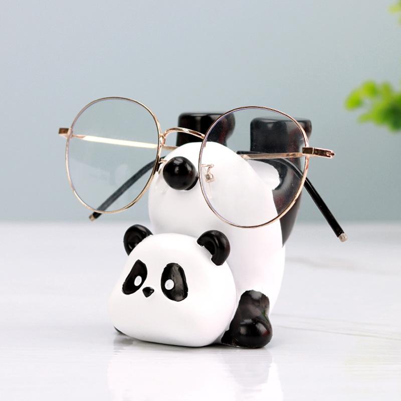 Suporte de Óculos Panda Invertido Fofo Suporte de Óculos de Mesa de Escritório Rack de Armazenamento de Óculos de Sol Ornamento de Decoração de Quarto Doméstico