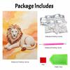 Majestic Lion Pearl Kit 5D DIY Round Rhinestone Art for Adults Relaxing Handmade Wall Decor National Day Gift Frameless