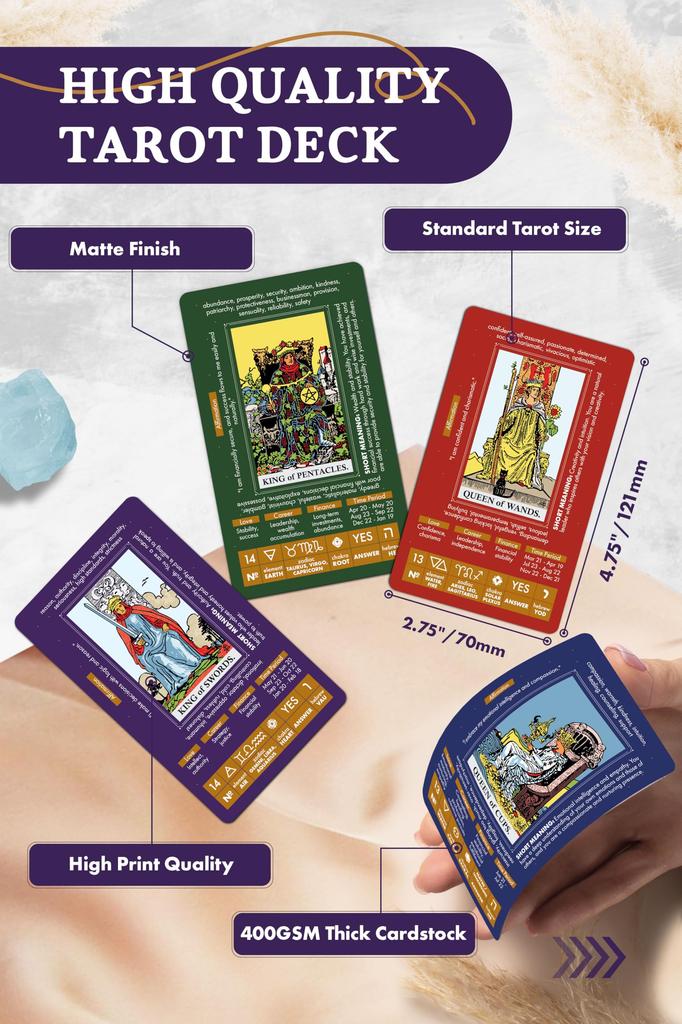 Wyspell Learning Tarot Meaningful Tarot Cards Meaningful Beginner Tarot Deck Beginner Cards with Guidebook - - -