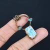Larimar Pendant Gemstone Jewelry, Copper Electroformed Silver Pendant, Handmade Jewelry Birthstone Pendant, Gift For Him