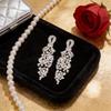 Geometric Copper Drop Earrings For Women Elegant Evening Party Jewelry
