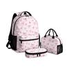 Großes Kapazitäts Kinderrucksack-Set mit - 3-teiligem Schulrucksack, Brotdose und Federmäppchen für Mädchen