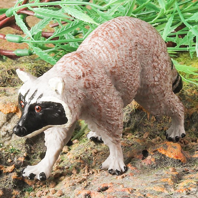 Oenux Simulation Wild Figurines Black Bear Wombat Raccoon Model Action Figures Forest Animals Toy Home Decoration Kids Education